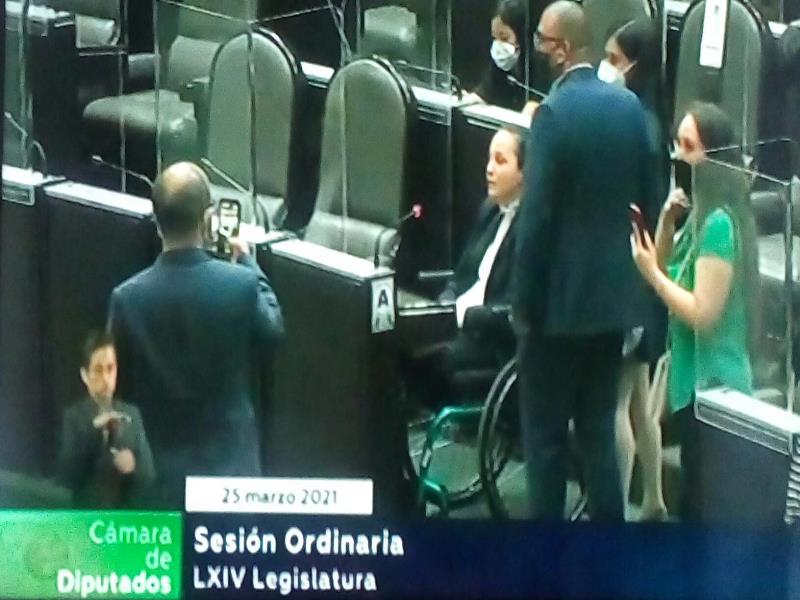 La Diputada Rosa Morales en la sesión de la Cámara de Diputados