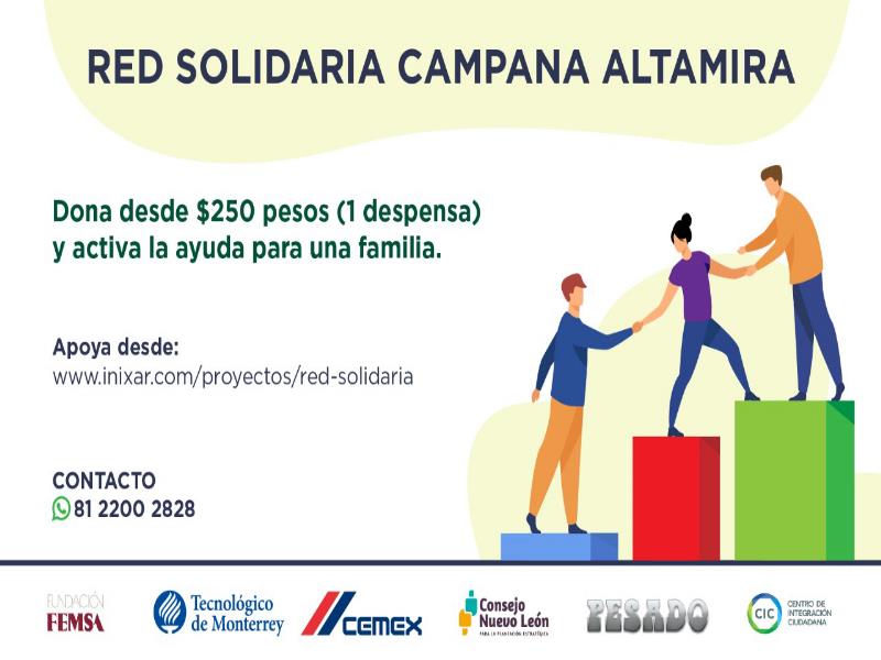 Cada donativo hecho contribuirá a beneficiar con 1,500 despensas a casi 8 mil personas que viven en el polígono Campana-Altamira 