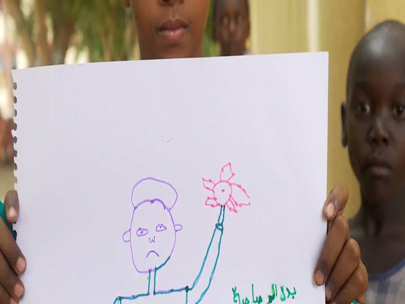 UNICEF. "Sin balas. Una rosa por cada niño", fueron las poderosas palabras de Majd, de 10 años, durante una sesión psicosocial impartida por UNICEF y sus aliados.
